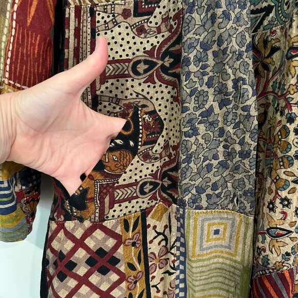 Sacred Threads Boho Patchwork Maxi Duster Coat EUC - Picture 6 of 9